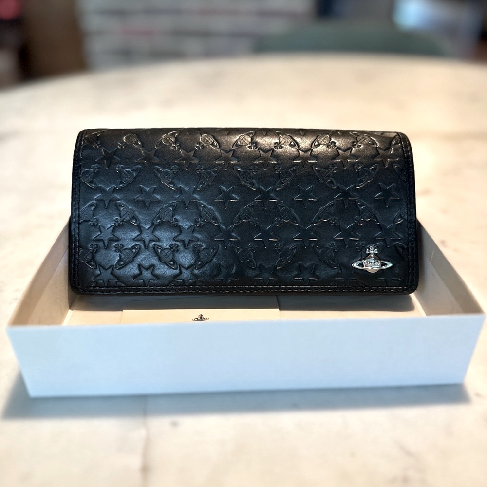 Black Embossed Vivienne Westwood Leather Women's Wallet/Purse 🖤😎